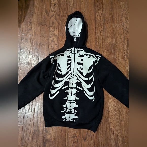 mecca clothing co skeleton Full face mask hoodie! Youth Size 10/12 - Picture 2 of 8